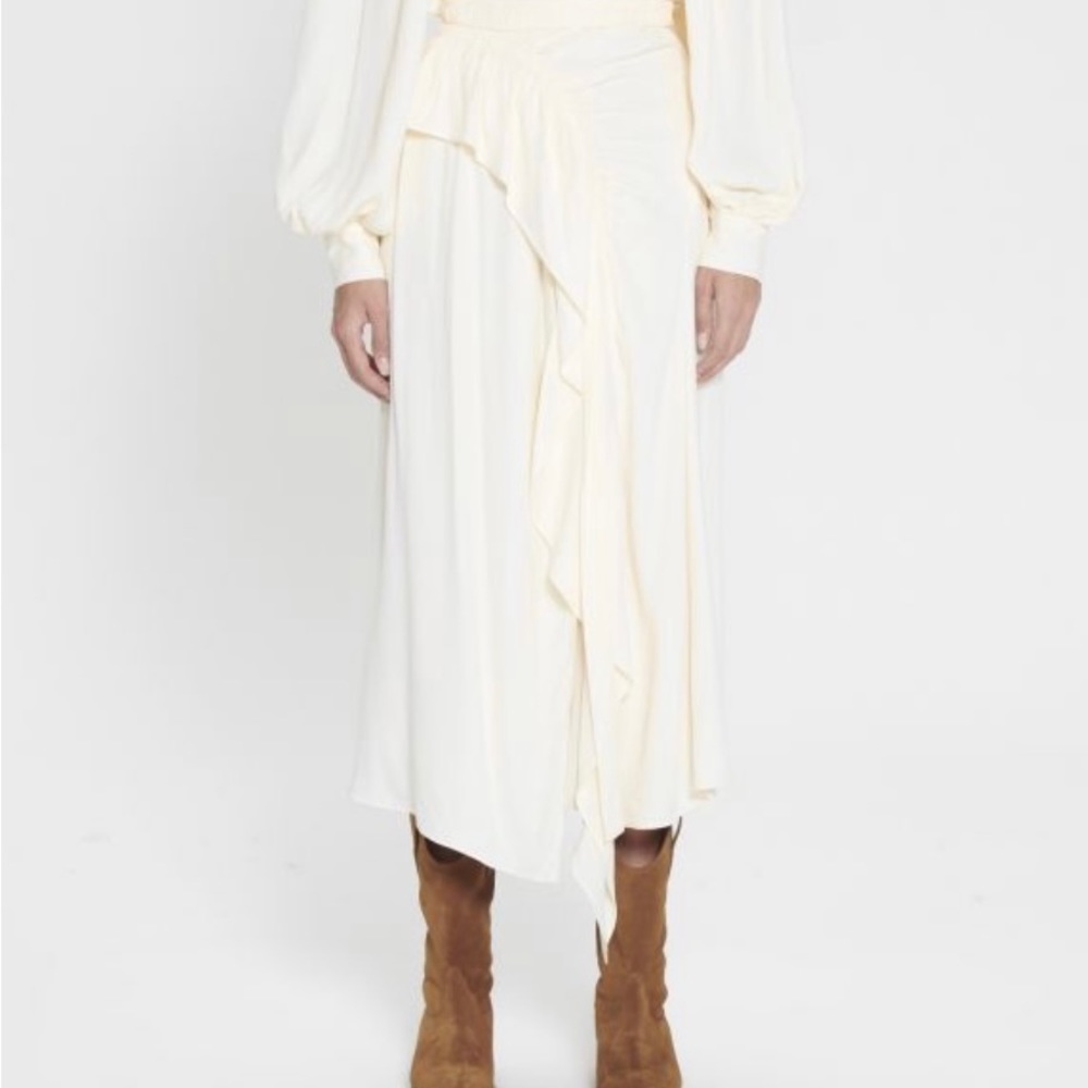 Ulla Johnson Sofia Crepe Skirt in White (Cream), Size Small. NWT and NBW!